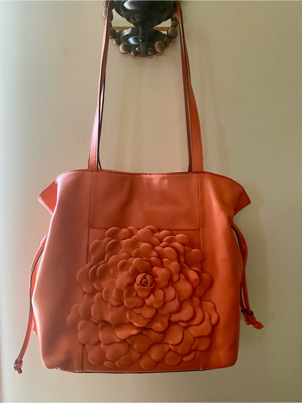 Patricia Nash coral flower handbag
